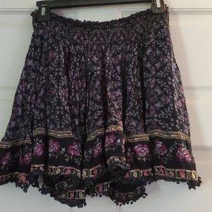 Boho floral mini skirt